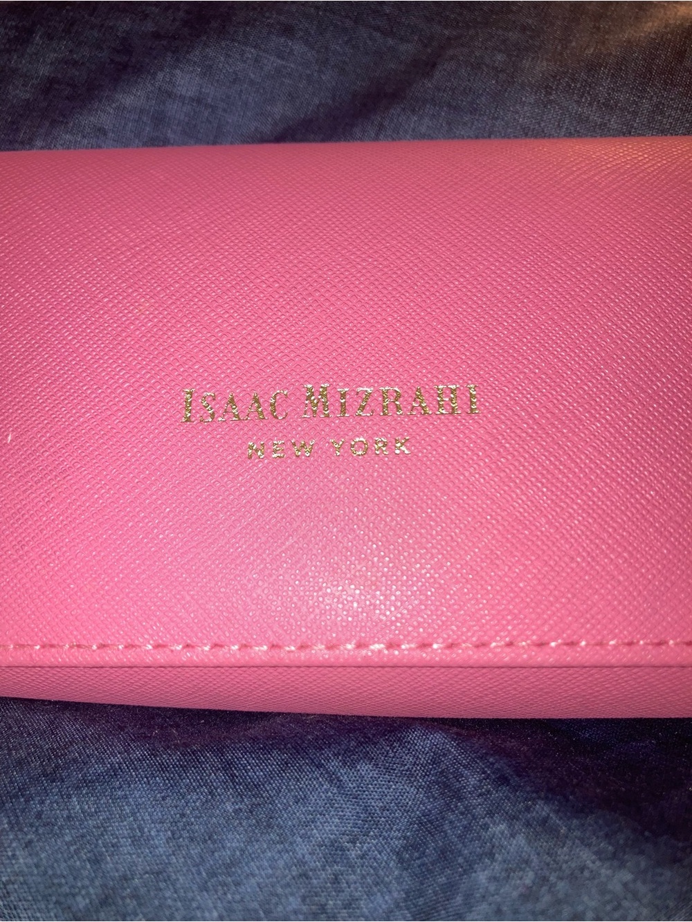 Isaac Mizrahi Pink Saffiano Sunglasses Case - Picture 2 of 6
